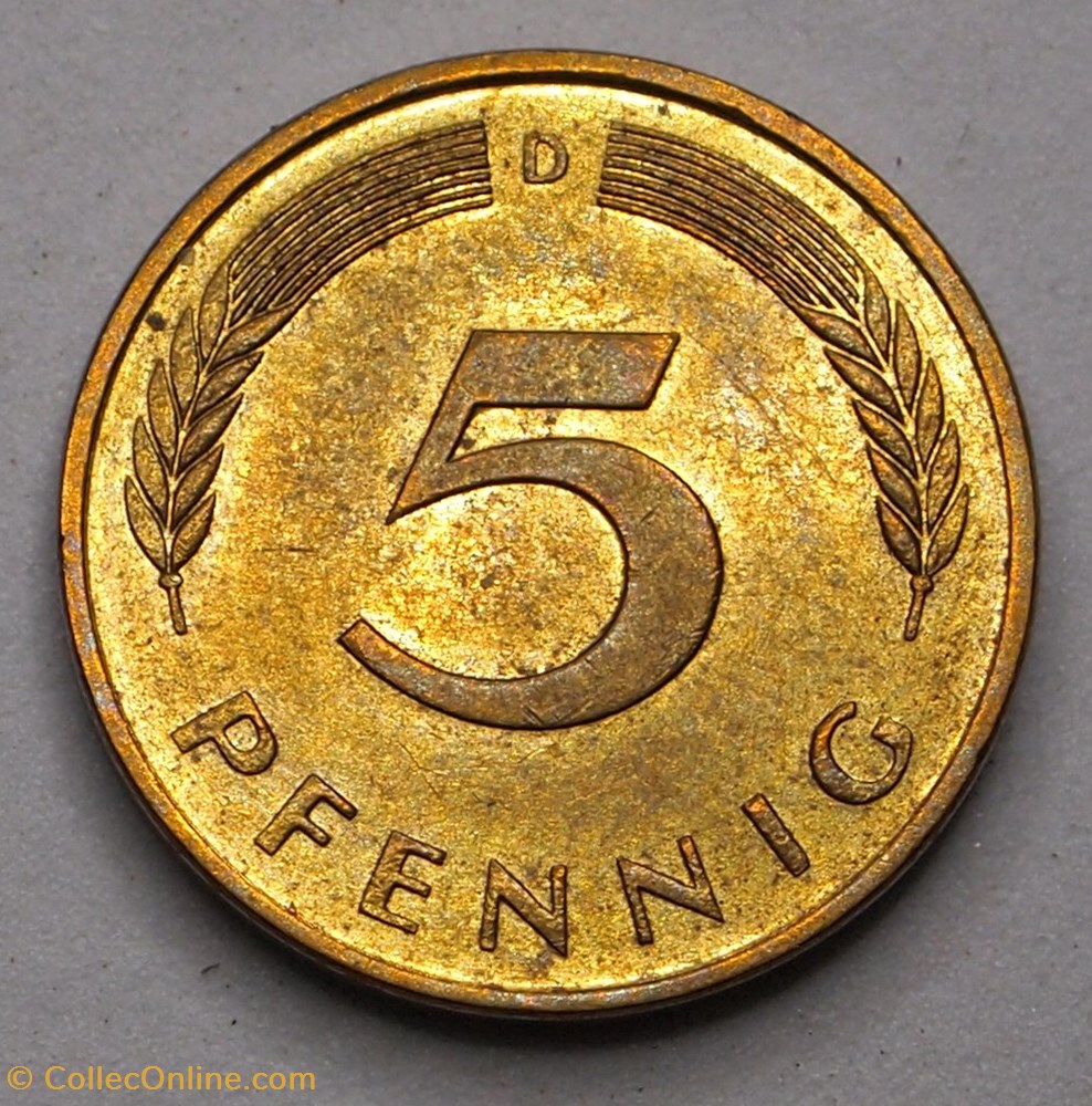 5 Pfennig - 1991 D monnaies monde allemagne 5 pfennig 1991 d