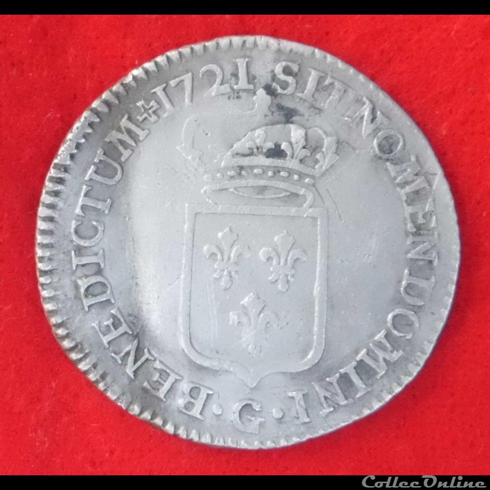 monnaies europe medievale royales 1 6eme ecu de france 1721 poitiers