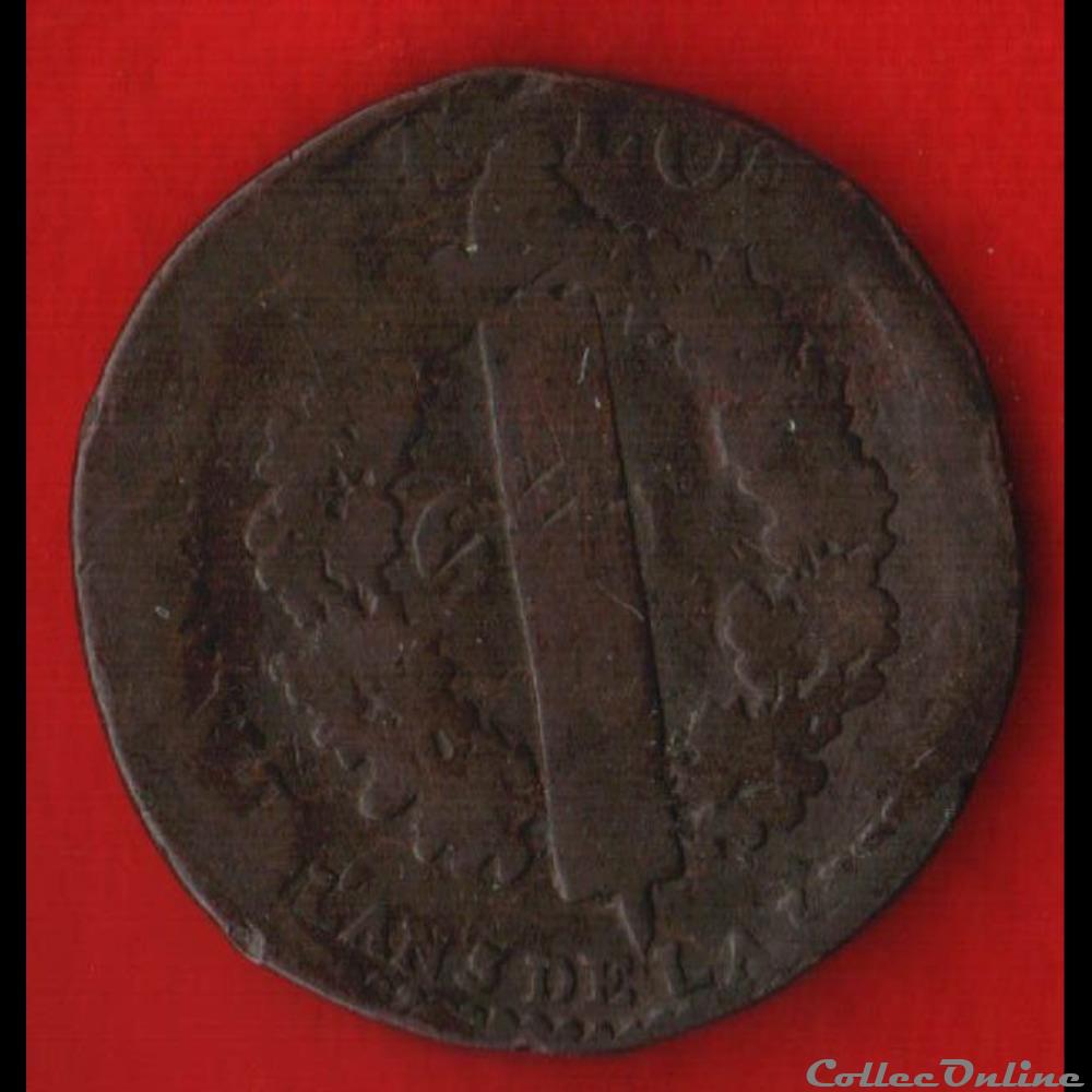 monnaies europe medievale a france royales 6 deniers 1793