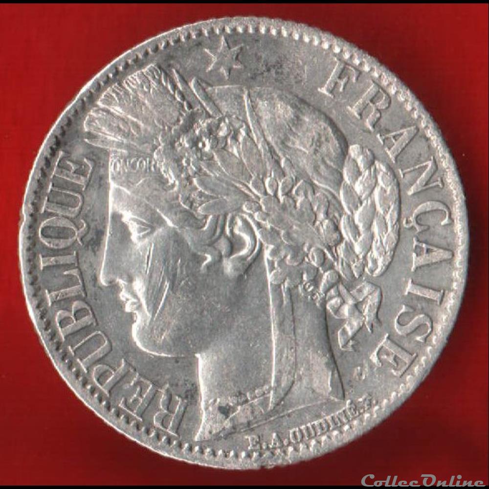 1 Franc - Cérès - 1872 - Paris monnaie france moderne 1 franc ceres 1872 paris