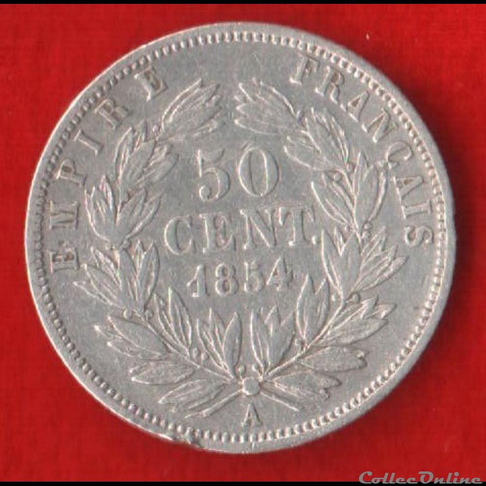 Napoléon III - 50 Centimes - 1854 - Paris monnaie france moderne napoleon iii 50 centimes 1854 paris