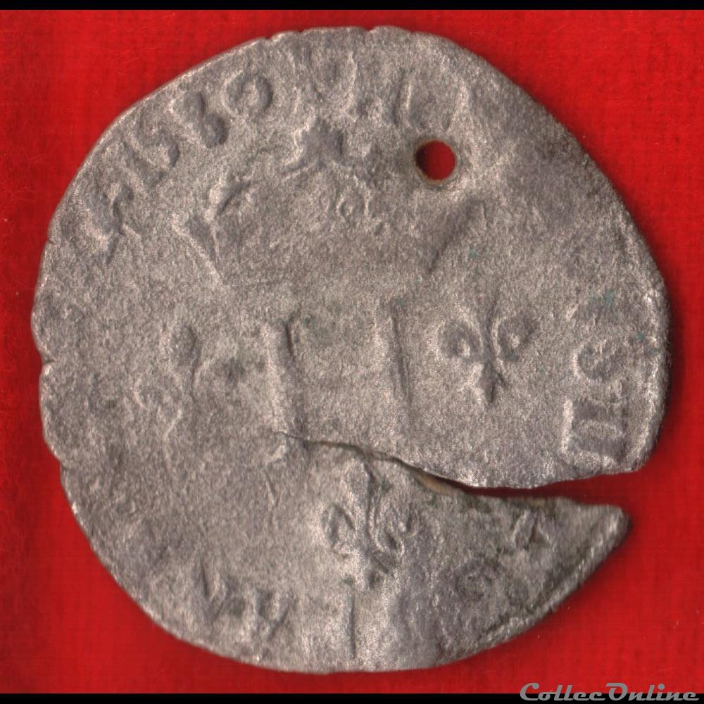 Double sol parisis - 1580 - Paris monnaies europe medievale france royales double sol parisis 1580 paris