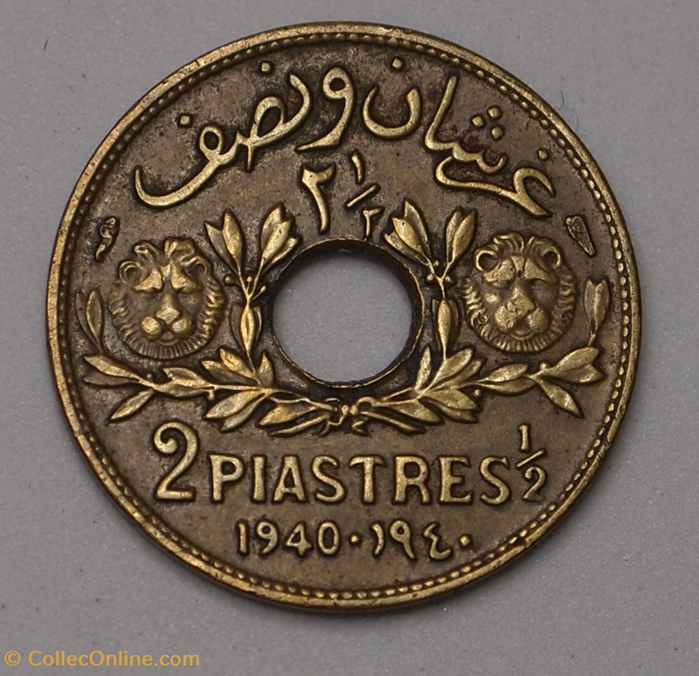 monnaies monde syrie 2 1 2 piastres 1940