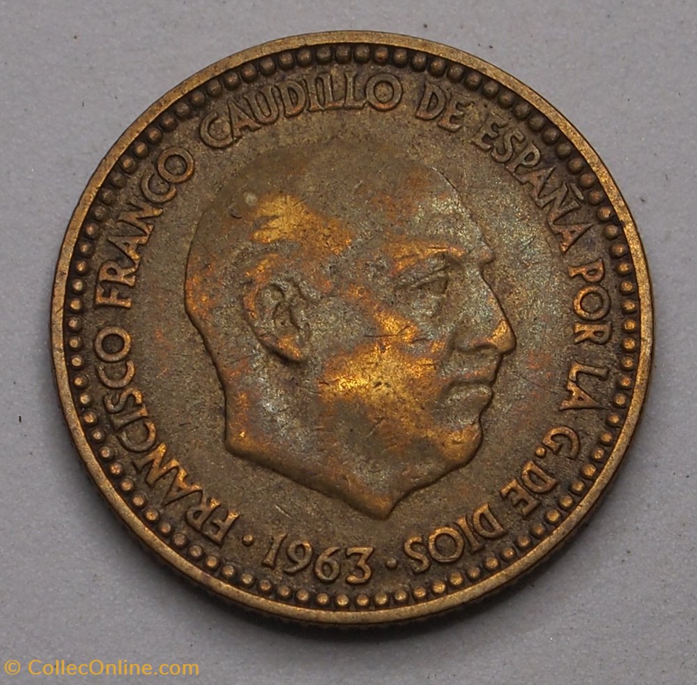 1 Peseta - 1966 monnaie monde espagne 1 peseta 1966