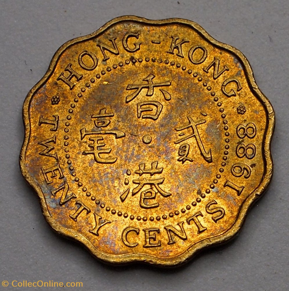 20 Cents - 1988 monnaie monde hong kong 20 cents 1988