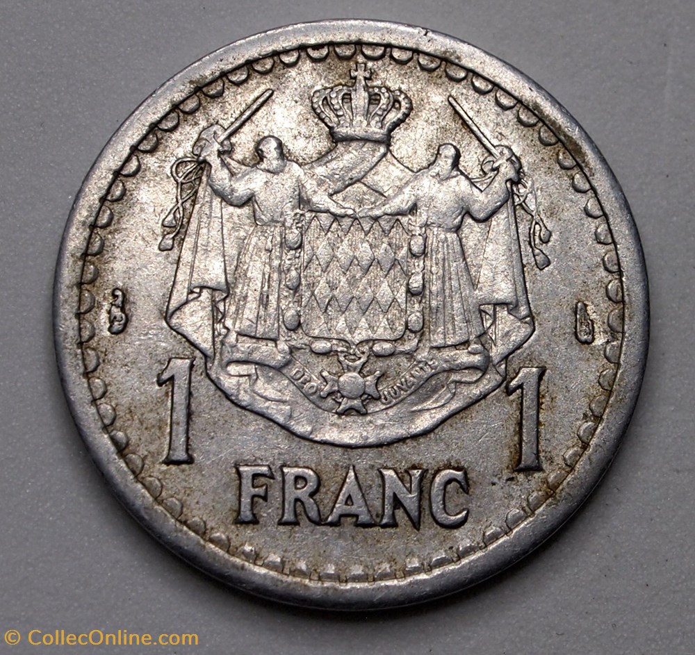 1 Franc - 1943 monnaie monde monaco 1 franc 1943