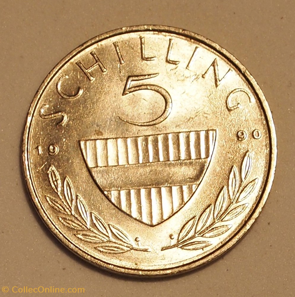 5 Schilling - 1990 monnaie monde autriche 5 schilling 1990