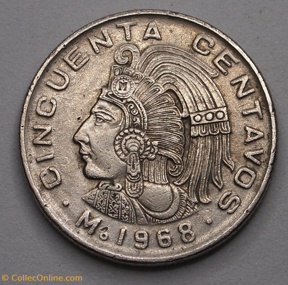 50 Centavos - 1968 Mo monnaie monde mexique 50 centavos 1968 mo