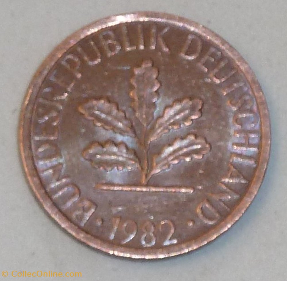 1 Pfennig - 1982 D monnaies monde allemagne 1 pfennig 1982 d