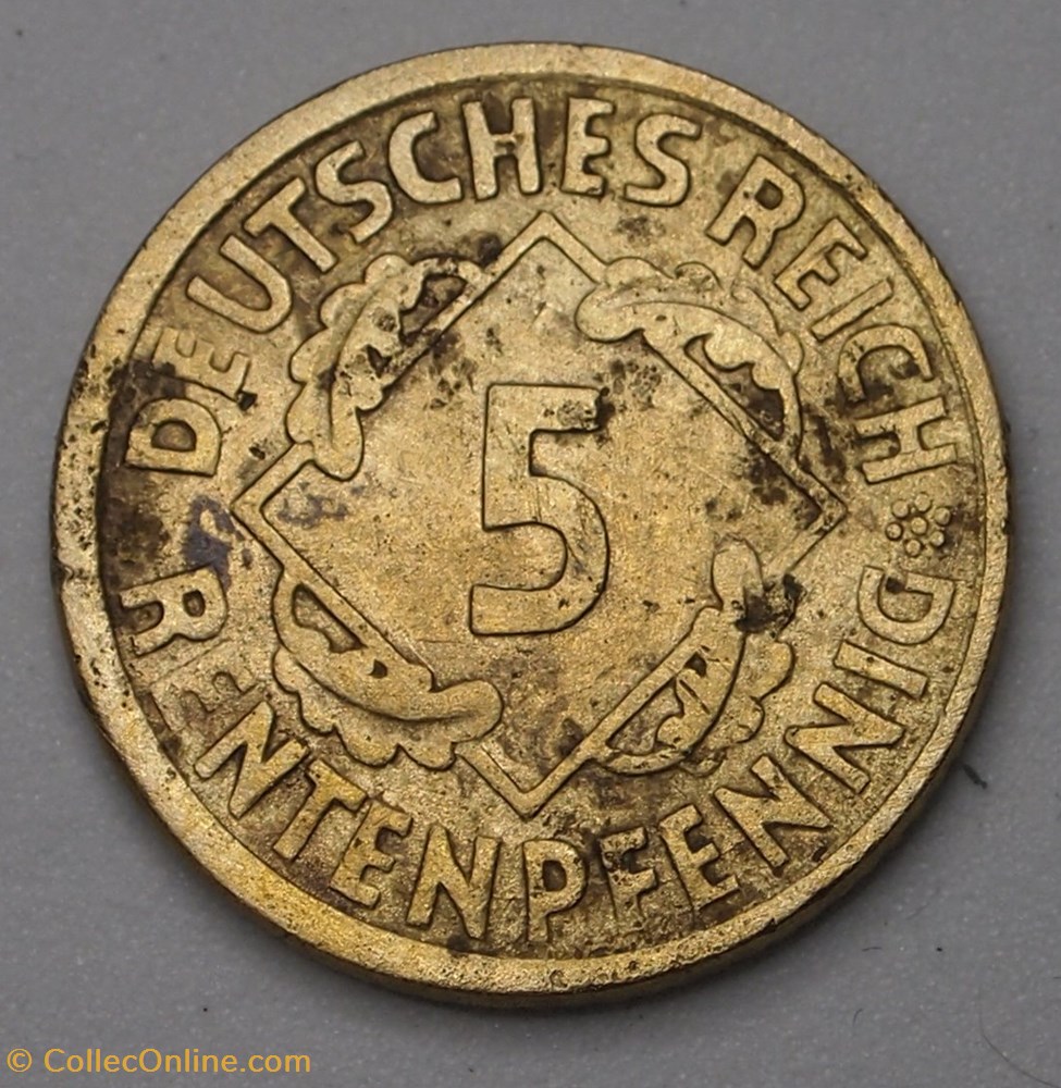 monnaies monde allemagne 5 pfennig 1924 a