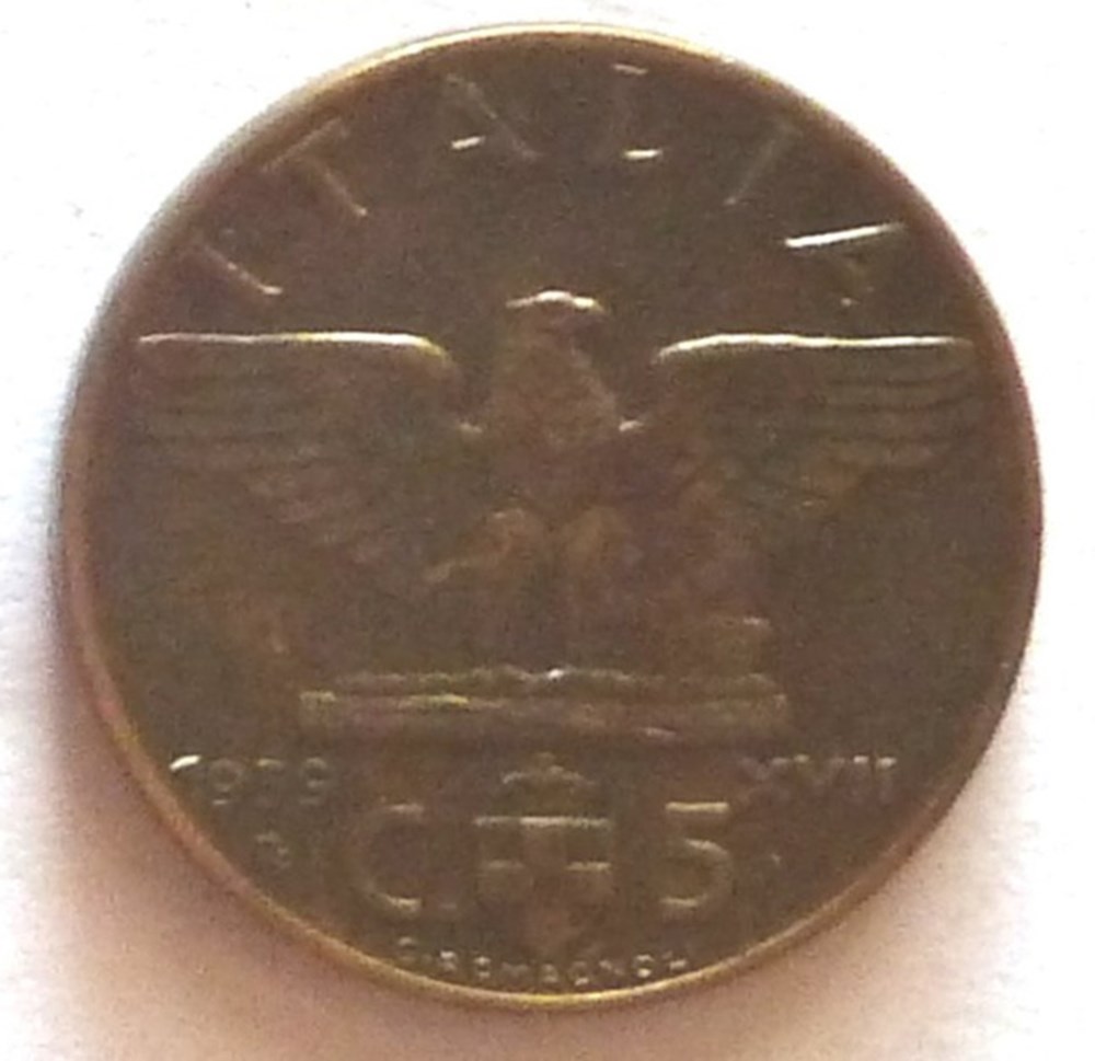 monnaies monde italie 5 centesimi 1939