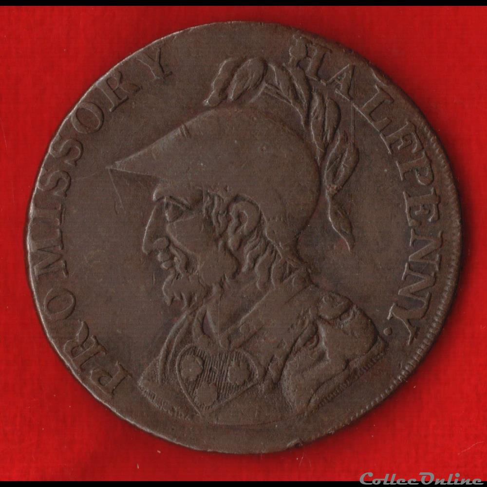 ANGLETERRE - Jeton d'un demi penny monnaies monde royaume uni angleterre jeton un demi penny
