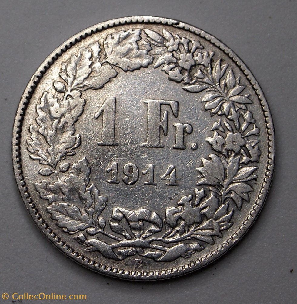 monnaie monde suisse 1 franc 1914 b