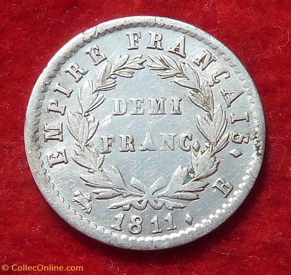 Demi-franc - 1811 - Rouen monnaies monde france demi franc 1811 rouen
