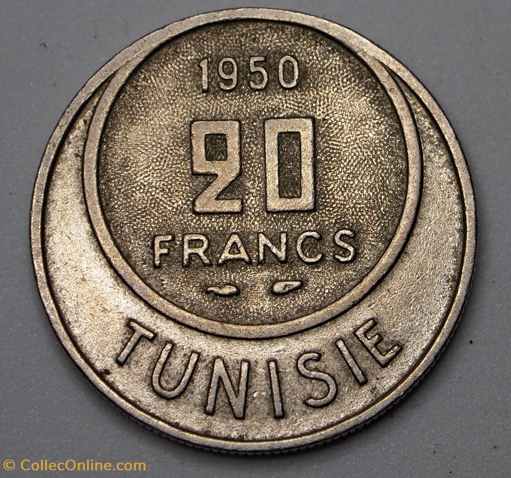 20 Francs - 1950 monnaies monde tunisie 20 francs 1950