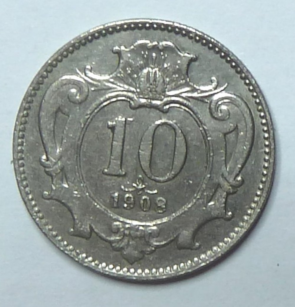 monnaies monde autriche 10 heller 1908