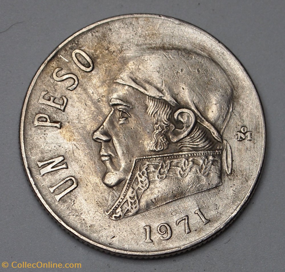 1 Peso - 1971 Mo monnaies monde mexique 1 peso 1971 mo