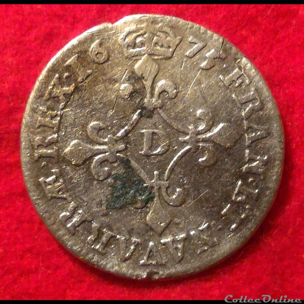 Quadruple sol à la croix fleurdelisée - 1675 - Vimy monnaies europe medievale france royales quadruple sol a la croix fleurdelisee 1675 vimy