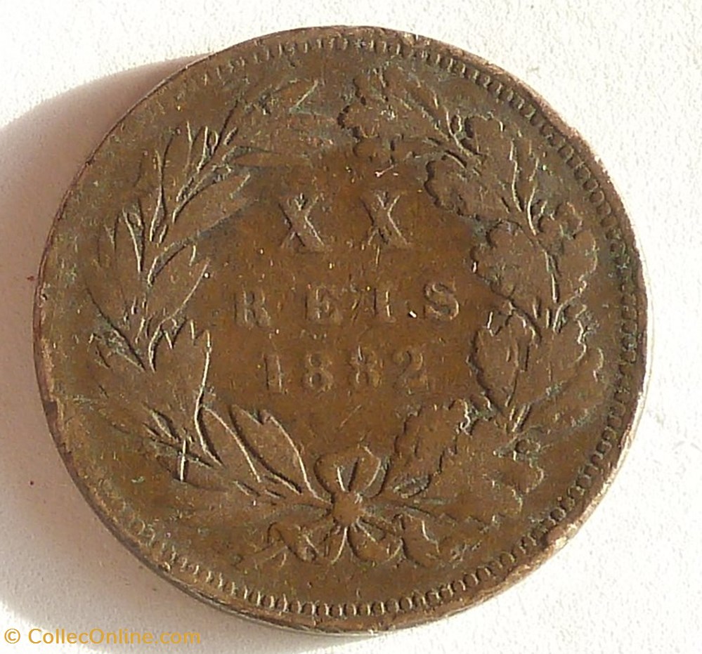 monnaies monde portugal 20 reis 1882