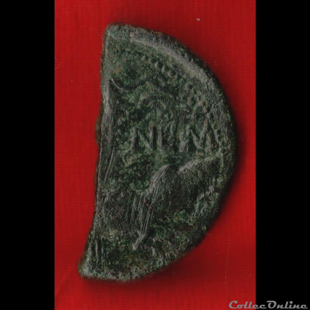 Auguste et Agrippa - Demi-As de Nimes monnaies antiques romaines imperiales republicaines auguste et agrippa demi as de nimes