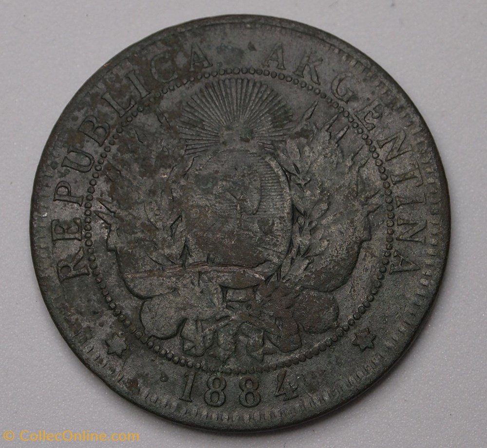 2 Centavos - 1884 monnaies monde argentine 2 centavos 1884