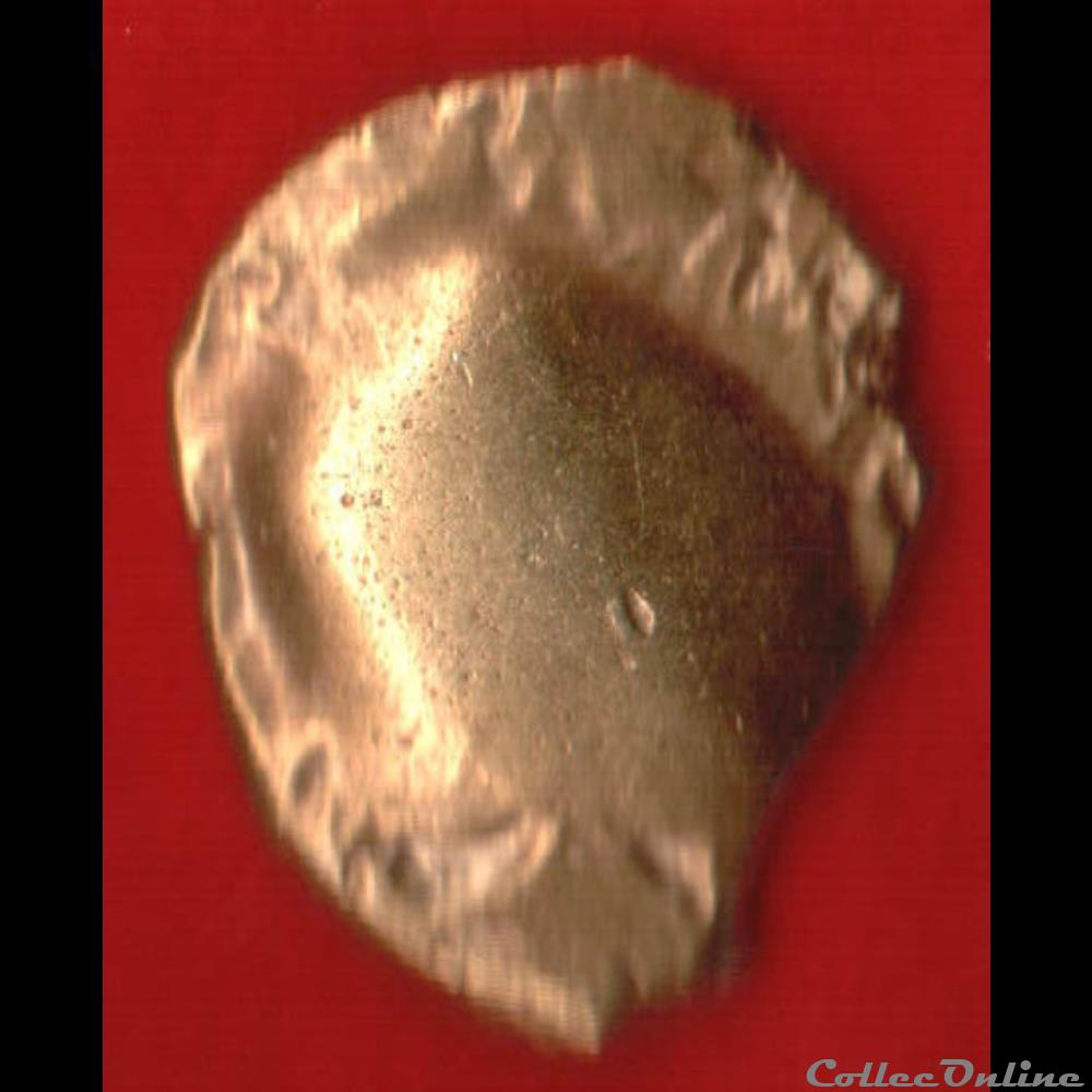 Ambiens - Statère d'or uniface, revers aux esses et au globule perlé monnaies antiques celtes ambiens statere or uniface revers aux esses et au globule perle
