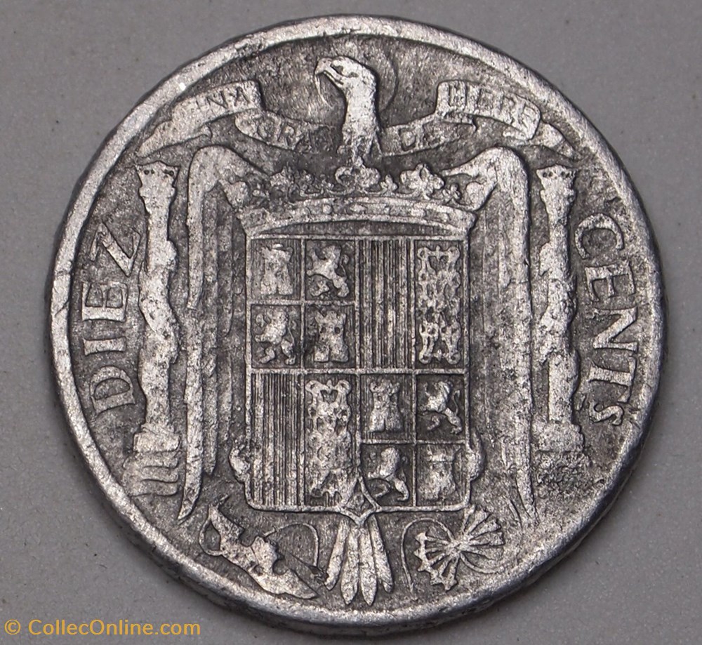 10 Cents - 1945 monnaies monde espagne 10 cents 1945