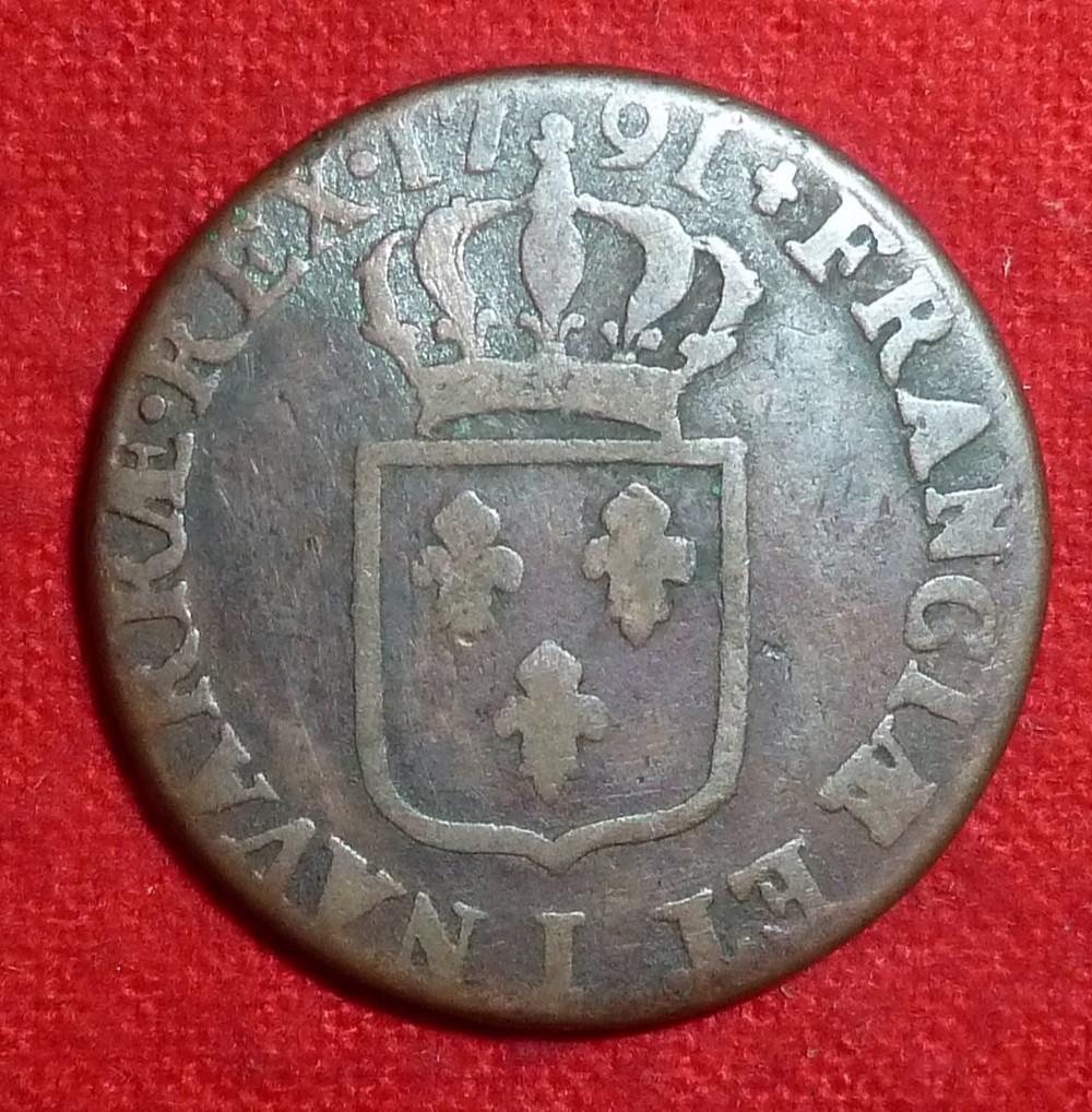 monnaies europe medievale a france royales 1 sol 1791 limoges