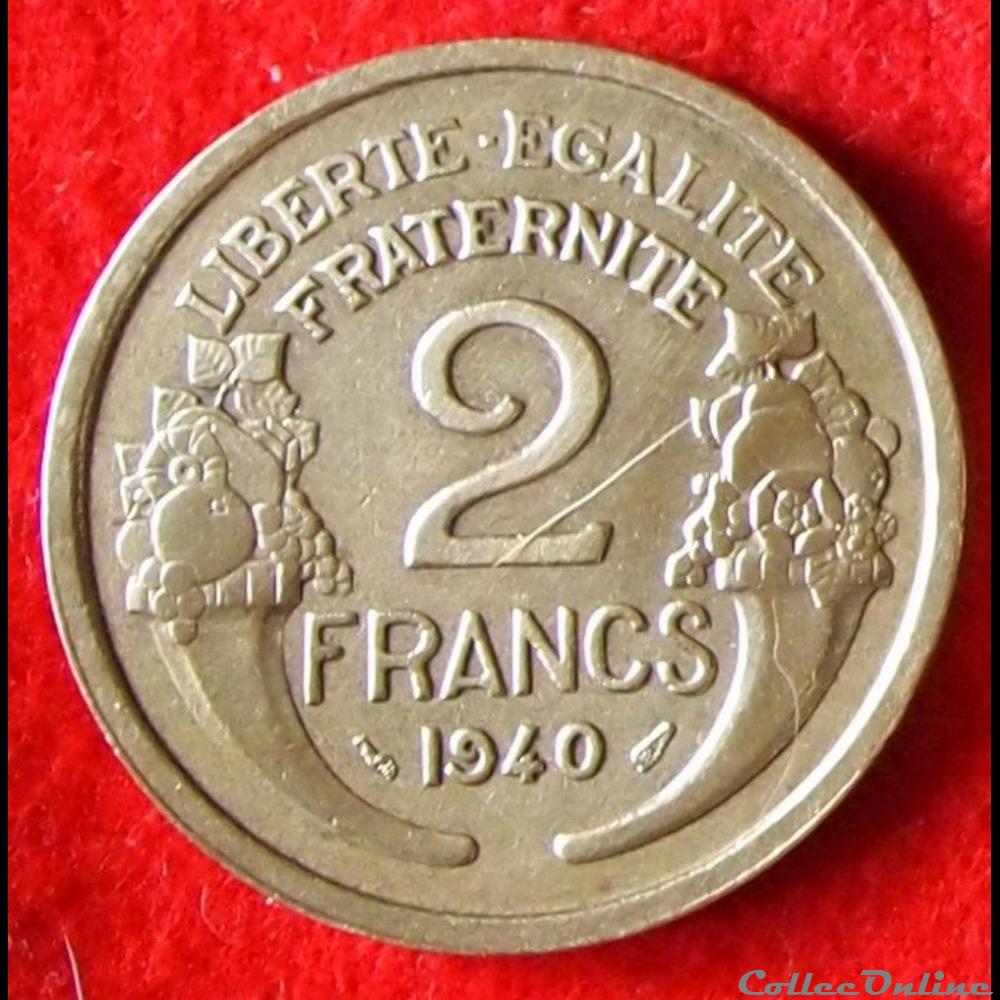 Morlon - 2 Francs - 1940 monnaies monde france morlon 2 francs 1940