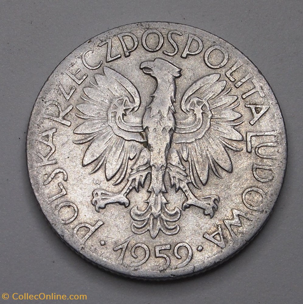 5 Zlotych - 1959 monnaies monde pologne 5 zlotych 1959