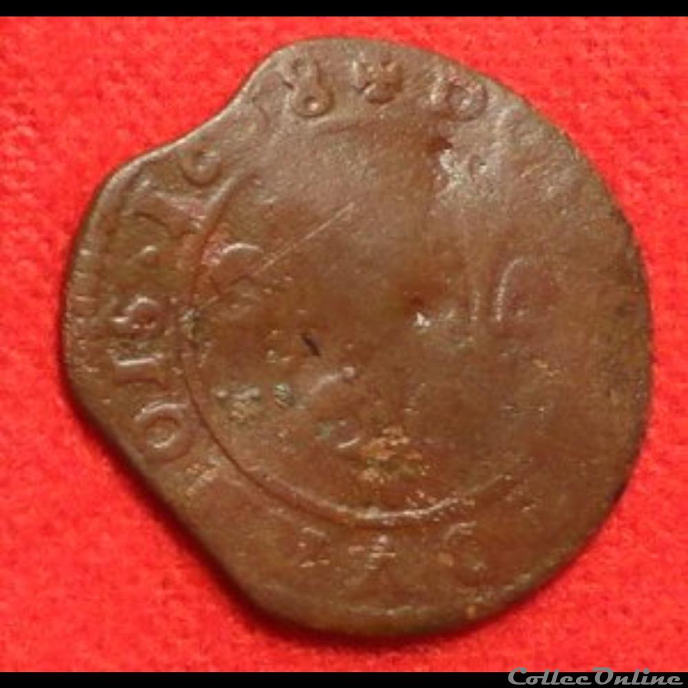 Double Tournois - 1638 - axe Loire-Rhône monnaies europe medievale france royales double tournois 1638 axe loire rhone