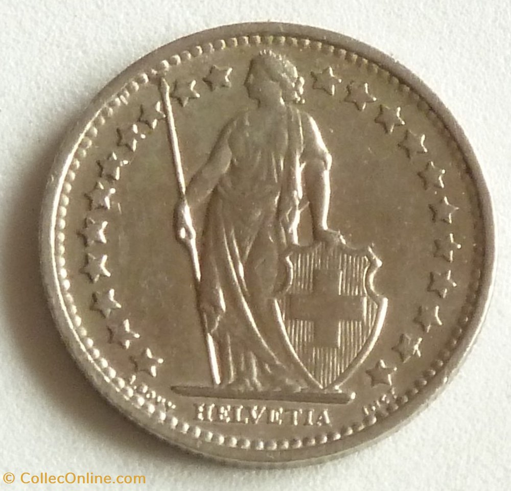 monnaies monde suisse 1 2 franc 1971 b