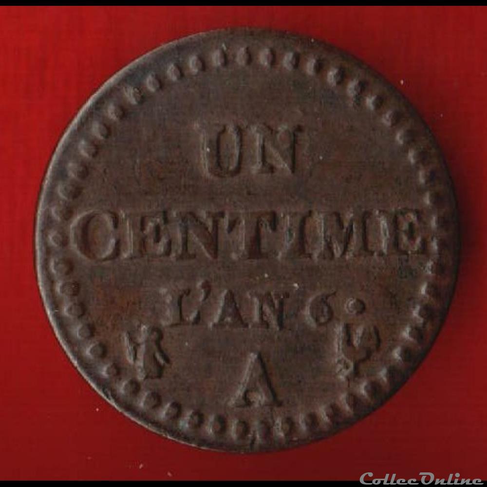 Consulat / Directoire - 1 centime Dupré - AN 6 - Paris monnaies monde france consulat directoire 1 centime dupre an 6 paris