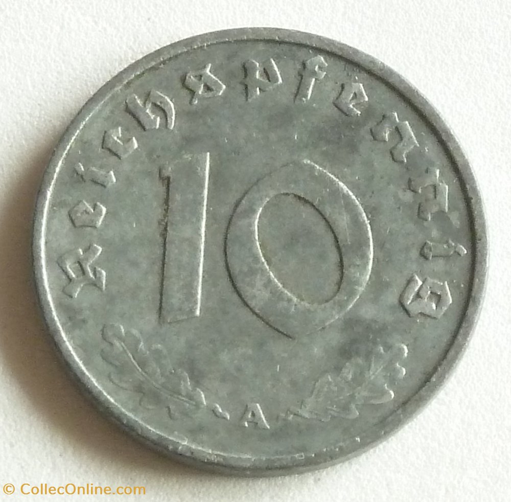 10 Pfennig - 1942 A monnaies monde allemagne 10 pfennig 1942 a
