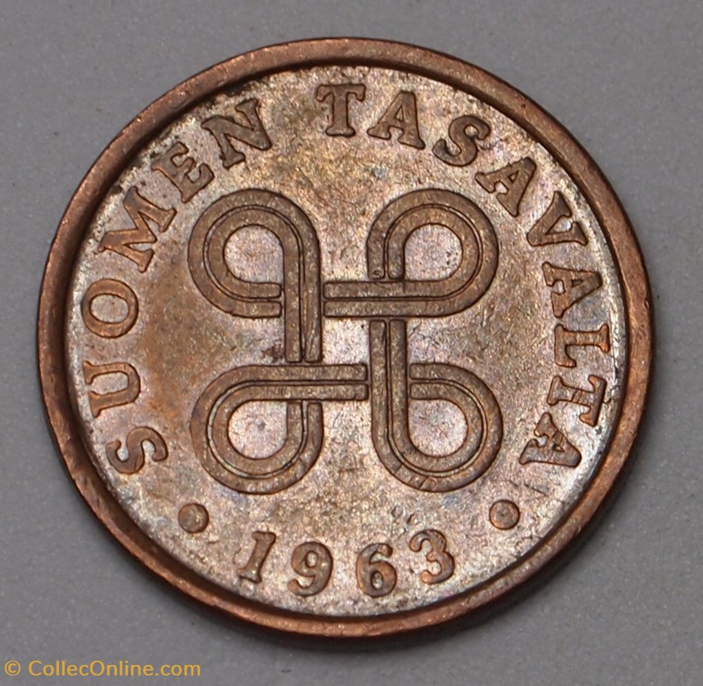 monnaies monde finlande 5 pennia 1963