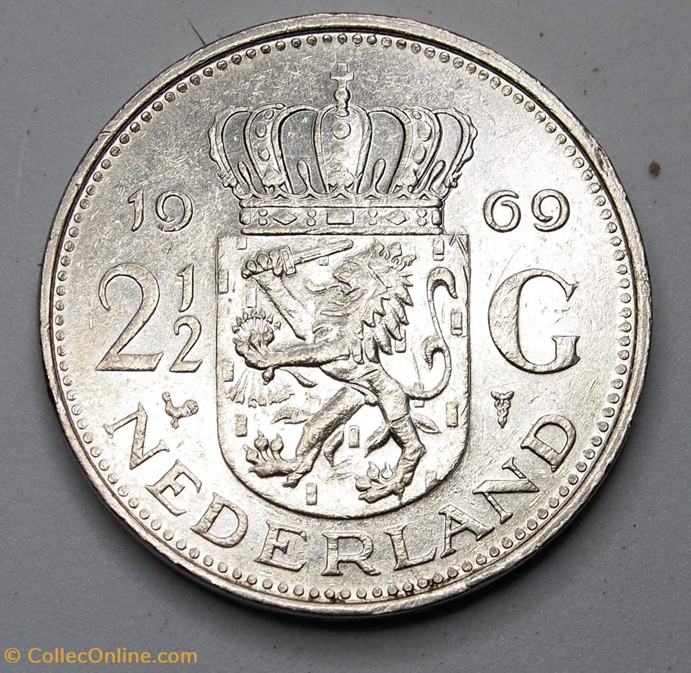2 1/2 Gulden - 1969 monnaies monde pays bas 2 1 2 gulden 1969