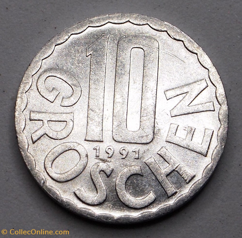 10 Groschen - 1991 monnaies monde autriche 10 groschen 1991