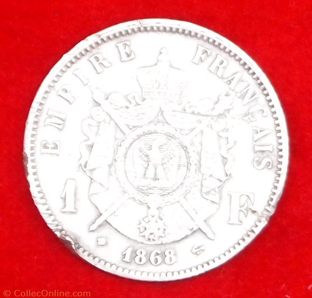 Napoléon III - 1 Francs - 1868 - Strasbourg monnaie france moderne napoleon iii 1 francs 1868 strasbourg