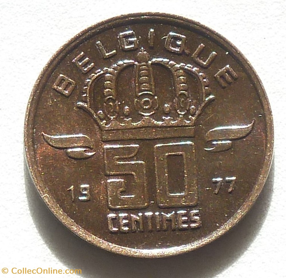 50 Centimes - 1977 monnaies monde belgique 50 centimes 1977
