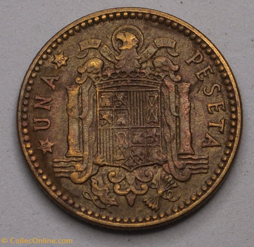 1 Peseta - 1966 monnaie monde espagne 1 peseta 1966