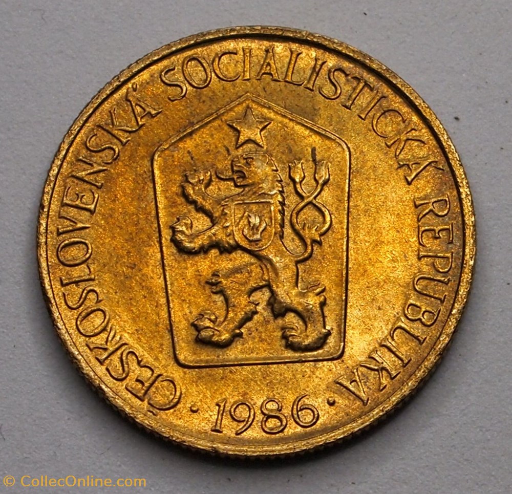 1 Koruna - 1986 monnaie monde tchecoslovaquie 1 koruna 1986
