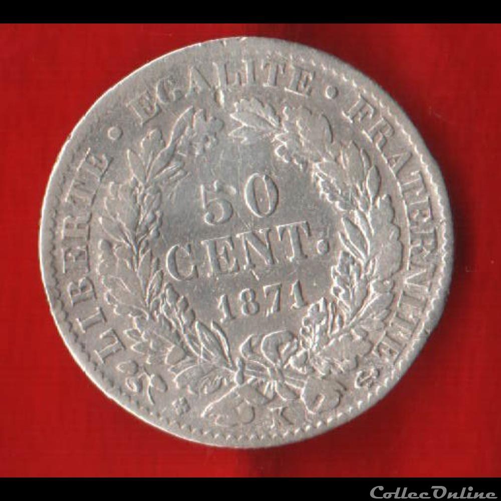 50 Centimes - Cérès - 1871 - Bordeaux monnaie france moderne 50 centimes ceres 1871 bordeaux