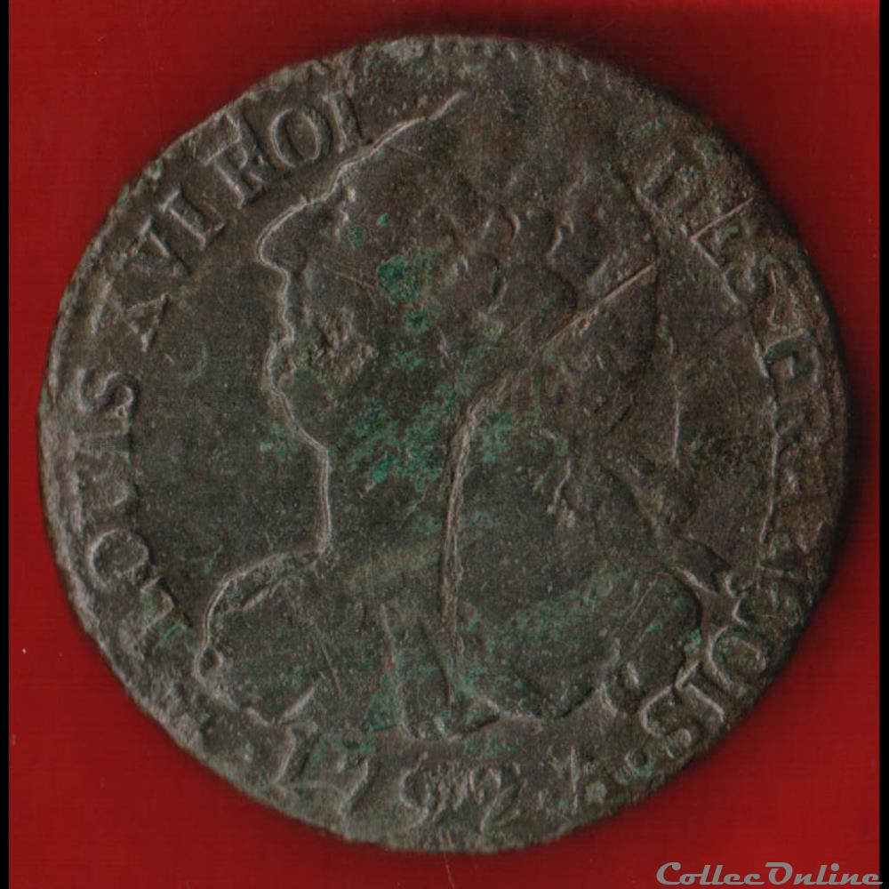 monnaies europe medievale france royales 2 sols 1792 paris