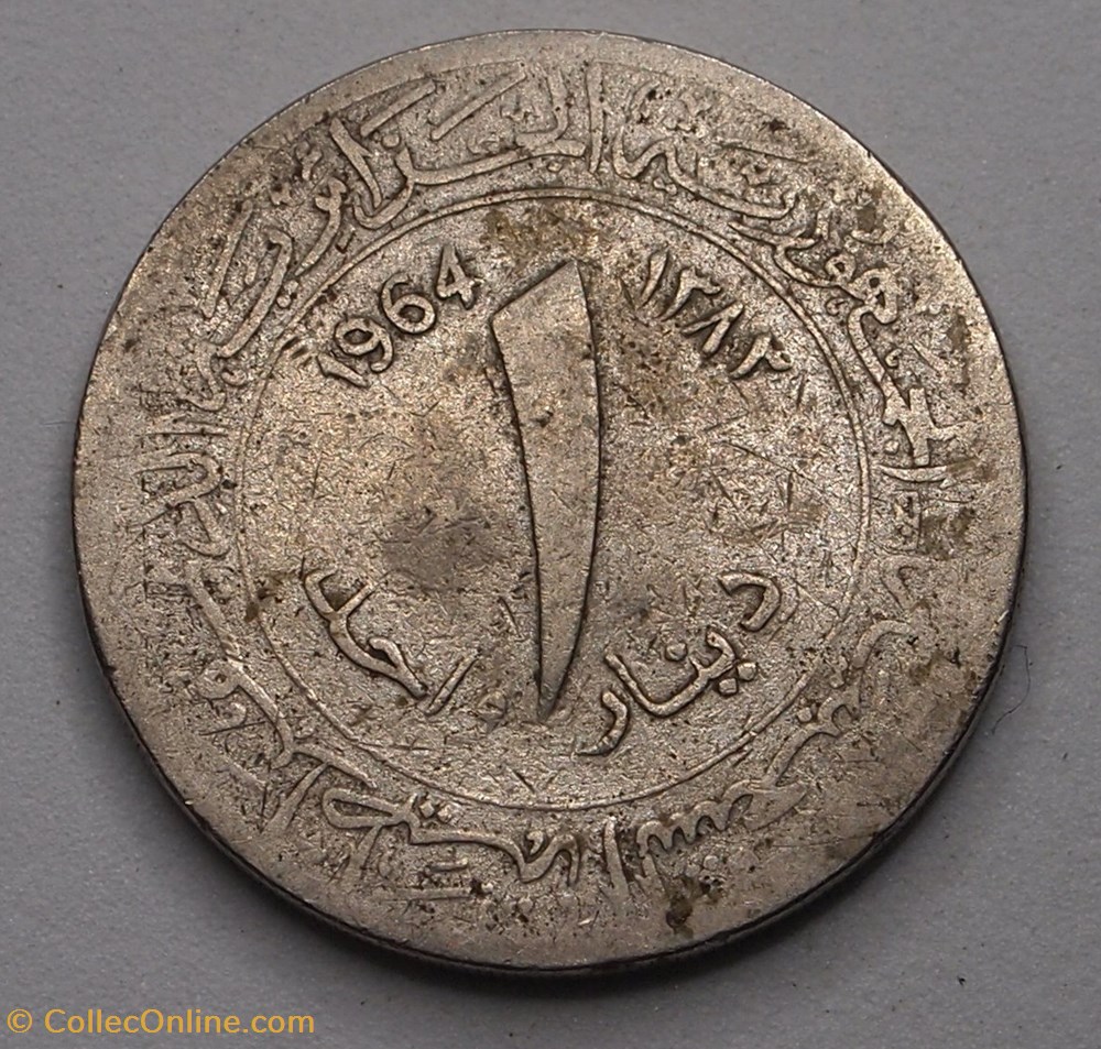 1 Dinar - 1964 monnaies monde algerie 1 dinar 1964