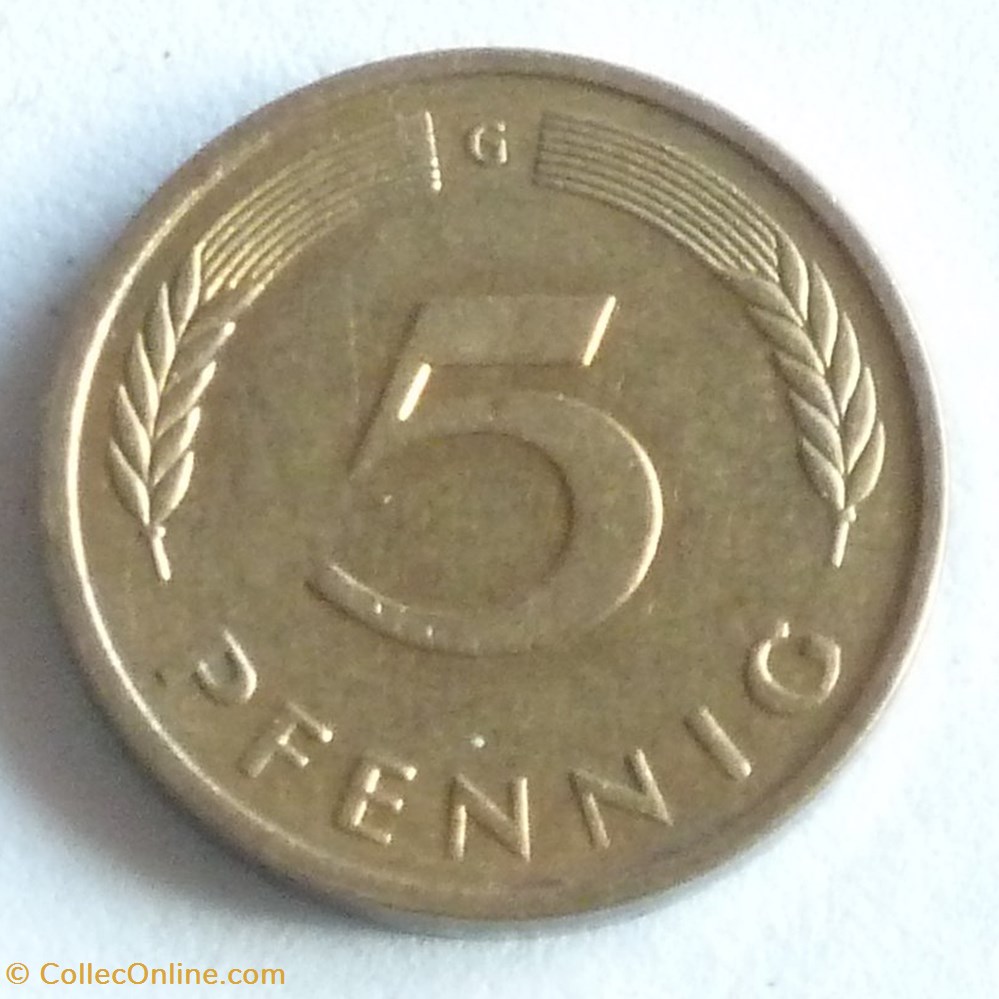 5 Pfennig - 1980 G monnaies monde allemagne 5 pfennig 1980 g