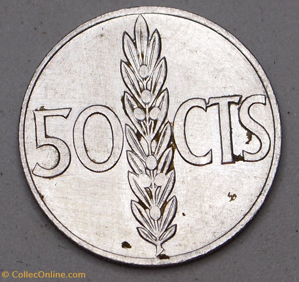 50 Centimos - 1971 monnaies monde espagne 50 centimos 1971