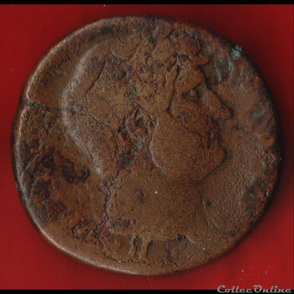 Hadrien - Sesterce - à la grosse tête monnaies antiques romaines imperiales republicaines hadrien sesterce a la grosse tete
