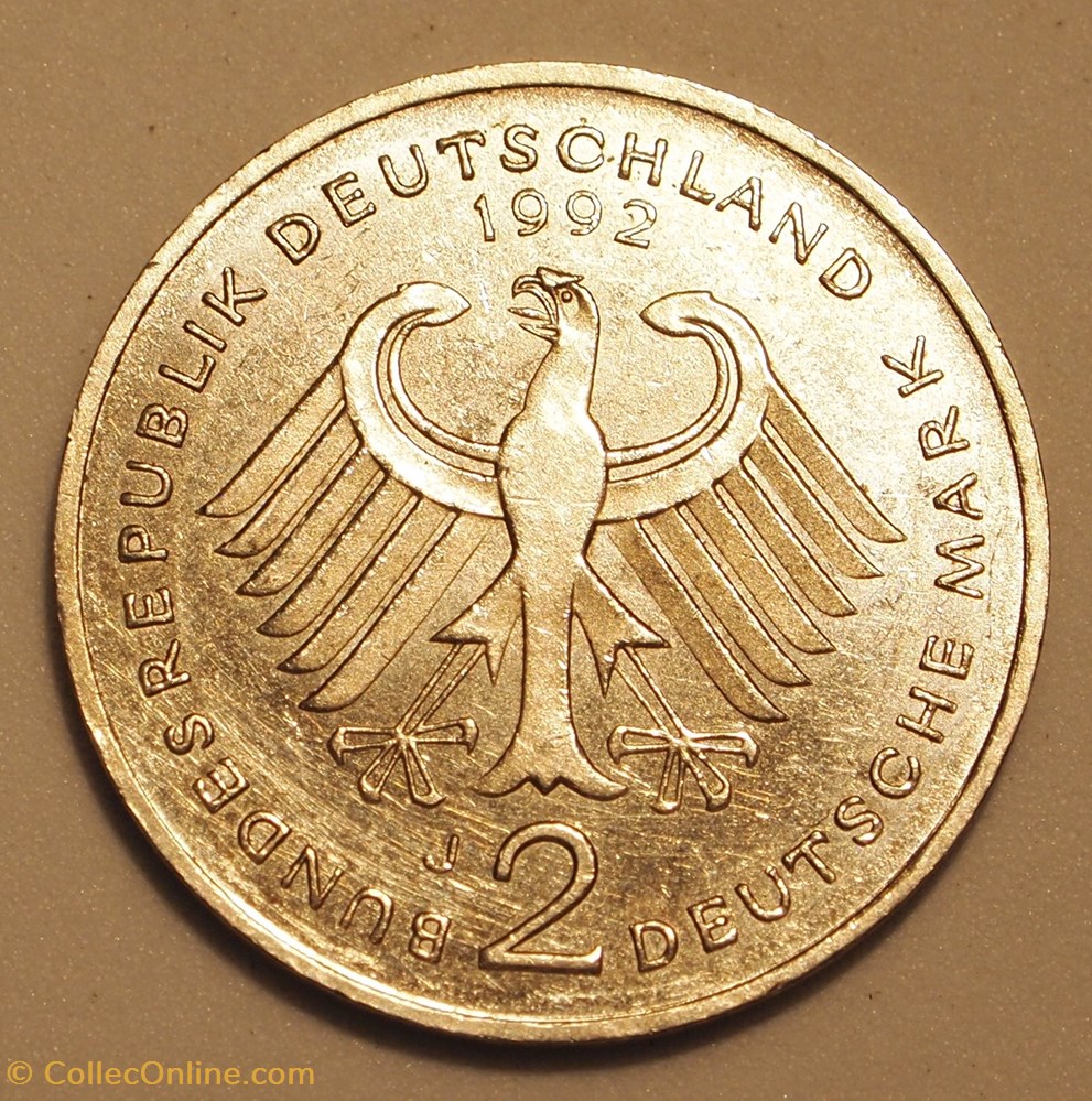 2 Mark - 1992 J monnaies monde allemagne 2 mark 1992 j