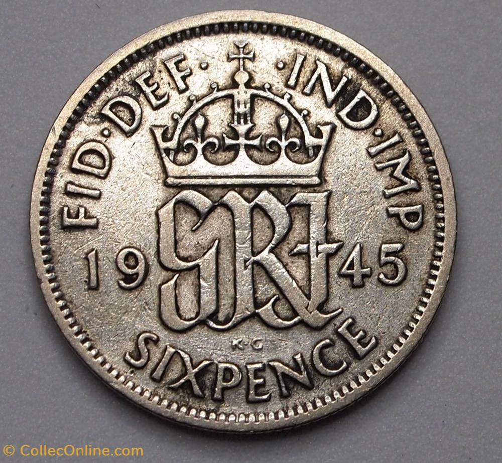 monnaies monde royaume uni 6 pence 1945