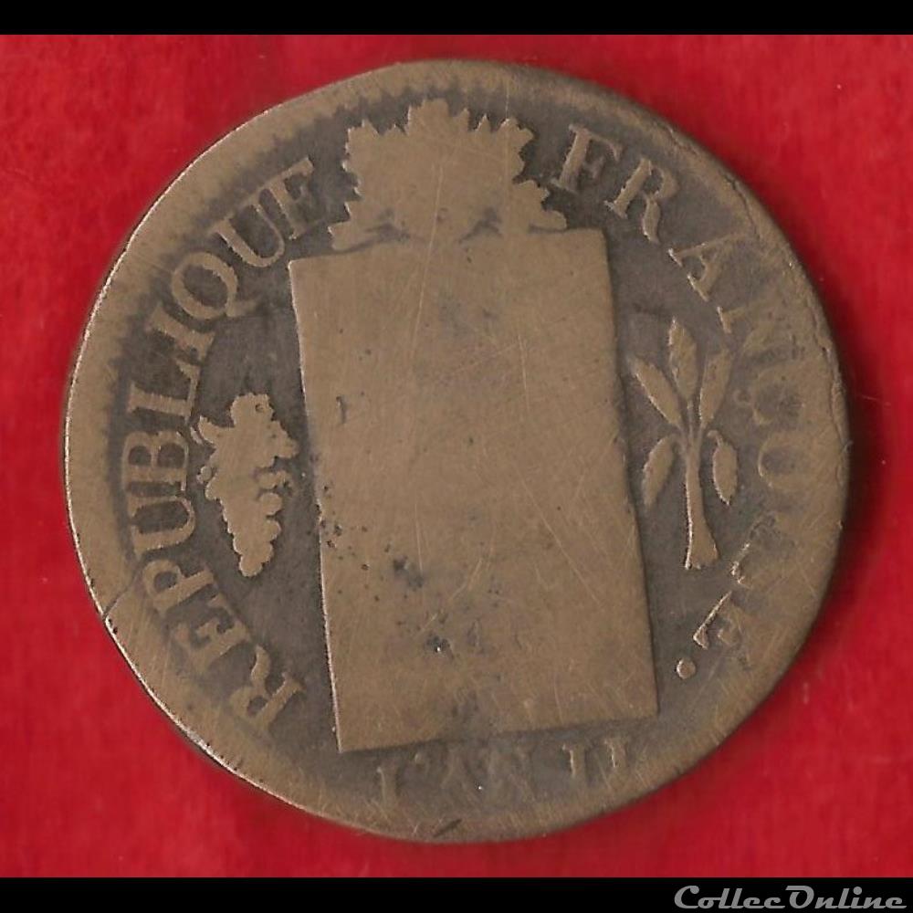 La convention - 1 Sol - 1793 - Strasbourg monnaies monde france la convention 1 sol 1793 strasbourg